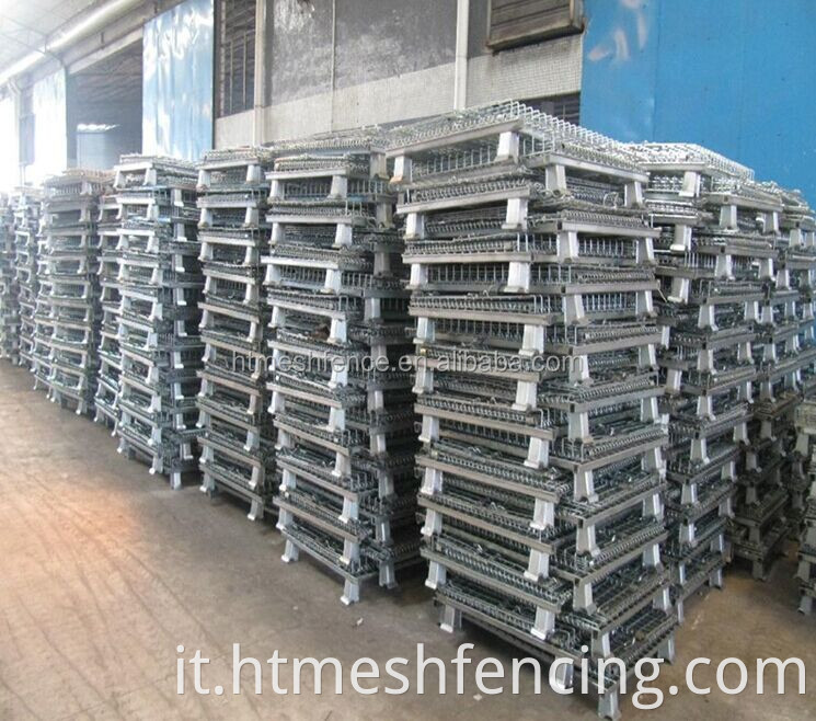 800x900x1200mm Mesh pallet a cesto in ferro zincato pieghevole